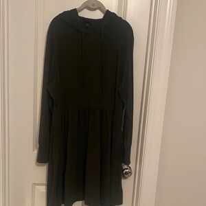 Torrid Long Sleeve Hooded Dress - Black